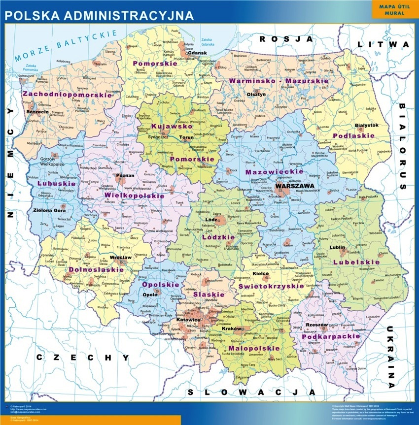 Mapy ścienne Mapa Polski 