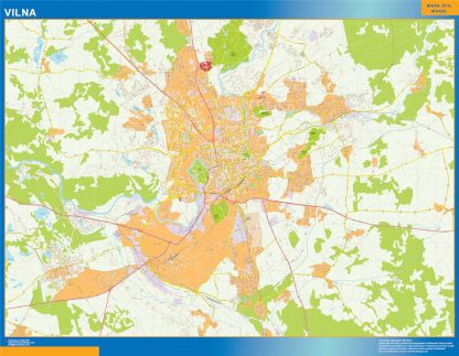 Vilnius wall map